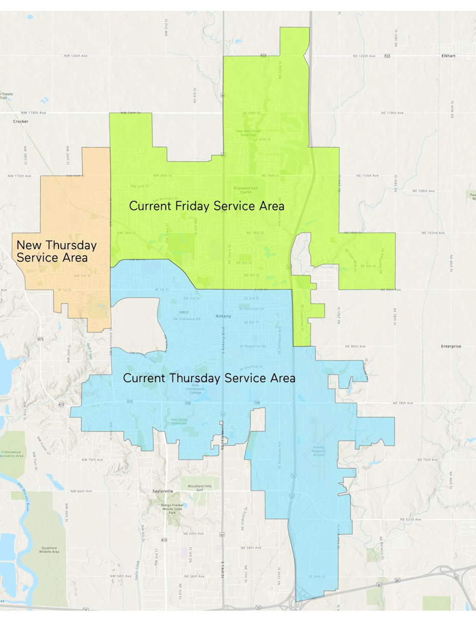 ankeny service map